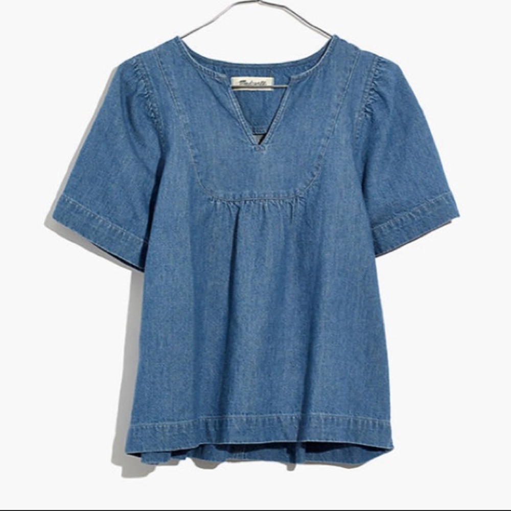 Madewell Denim Popover Swing Top